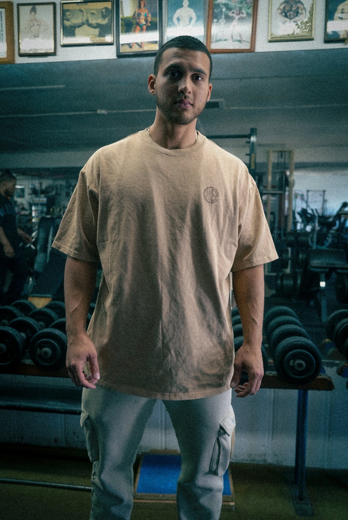 Beige Scorpion Acid Wash Tee