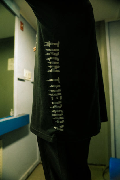 White on Black Iron Therapy Pump Cover