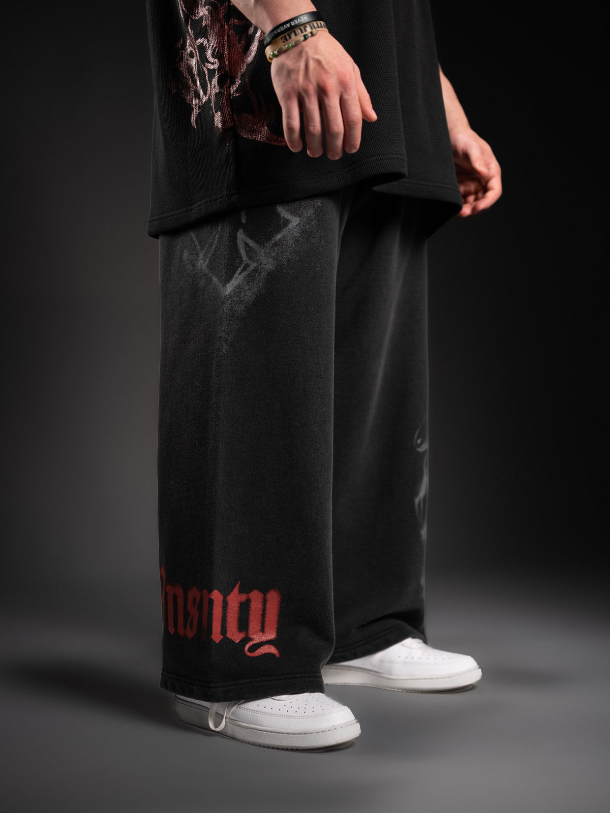 Wide Leg Sweats - Blood Red