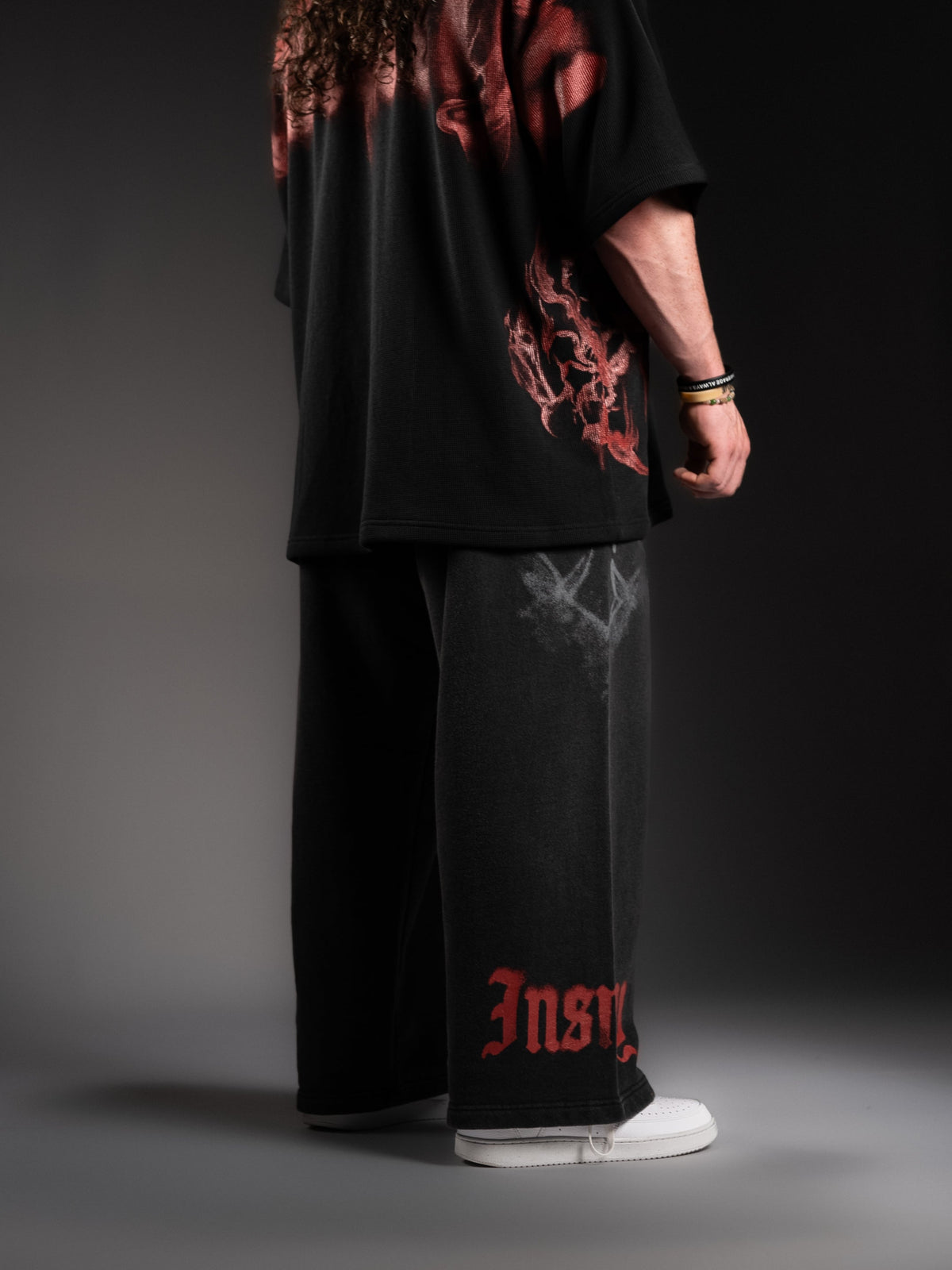 Wide Leg Sweats - Blood Red