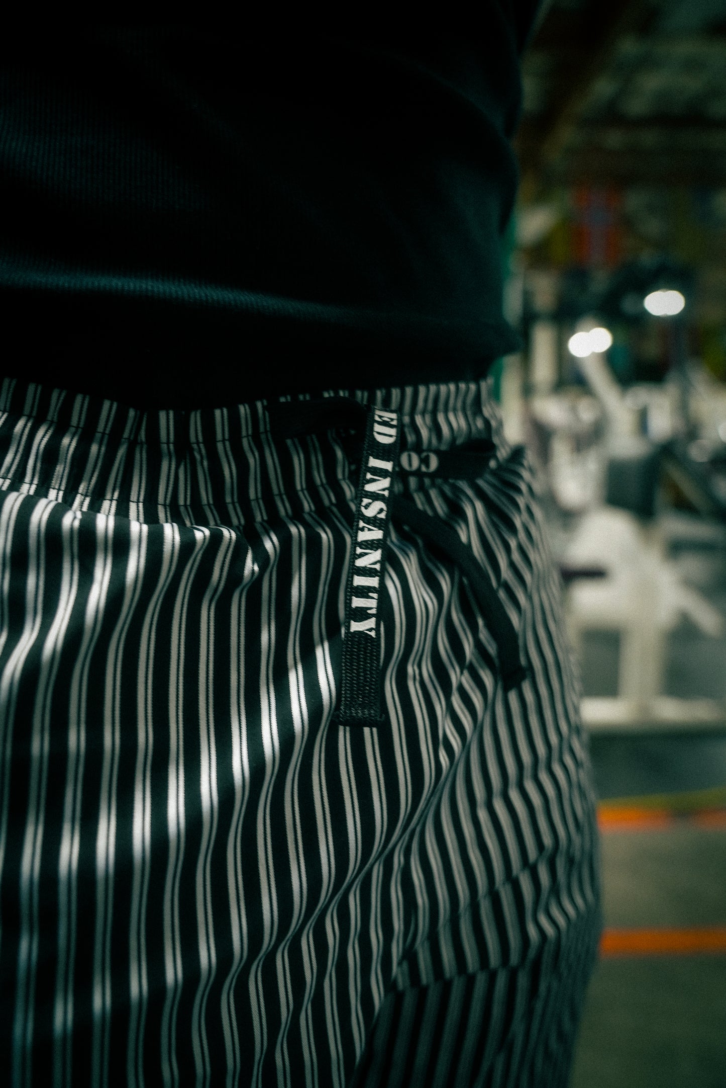 Onyx Black Pinstripe Sweatpants