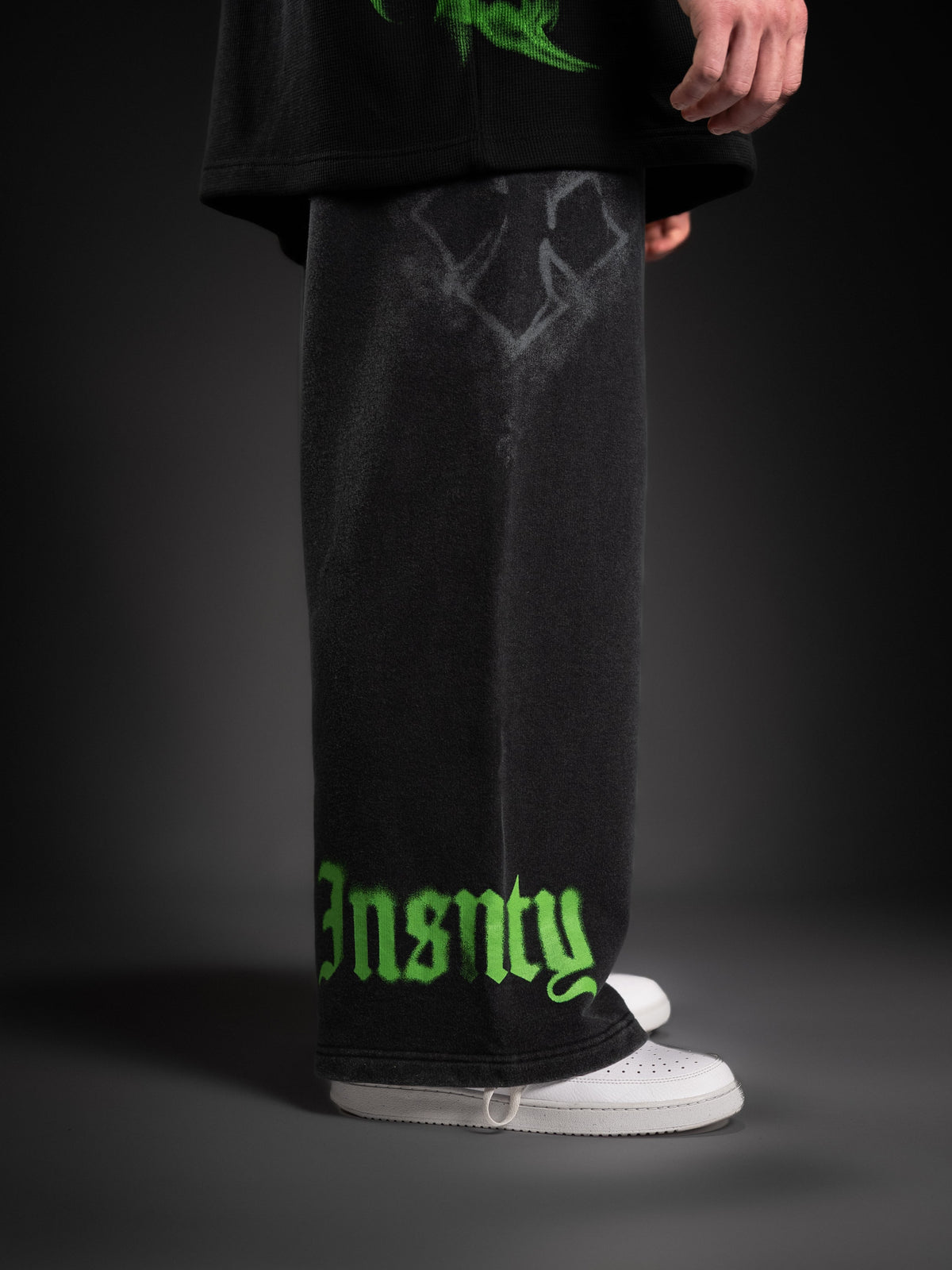 Wide Leg Sweats - Venom Green