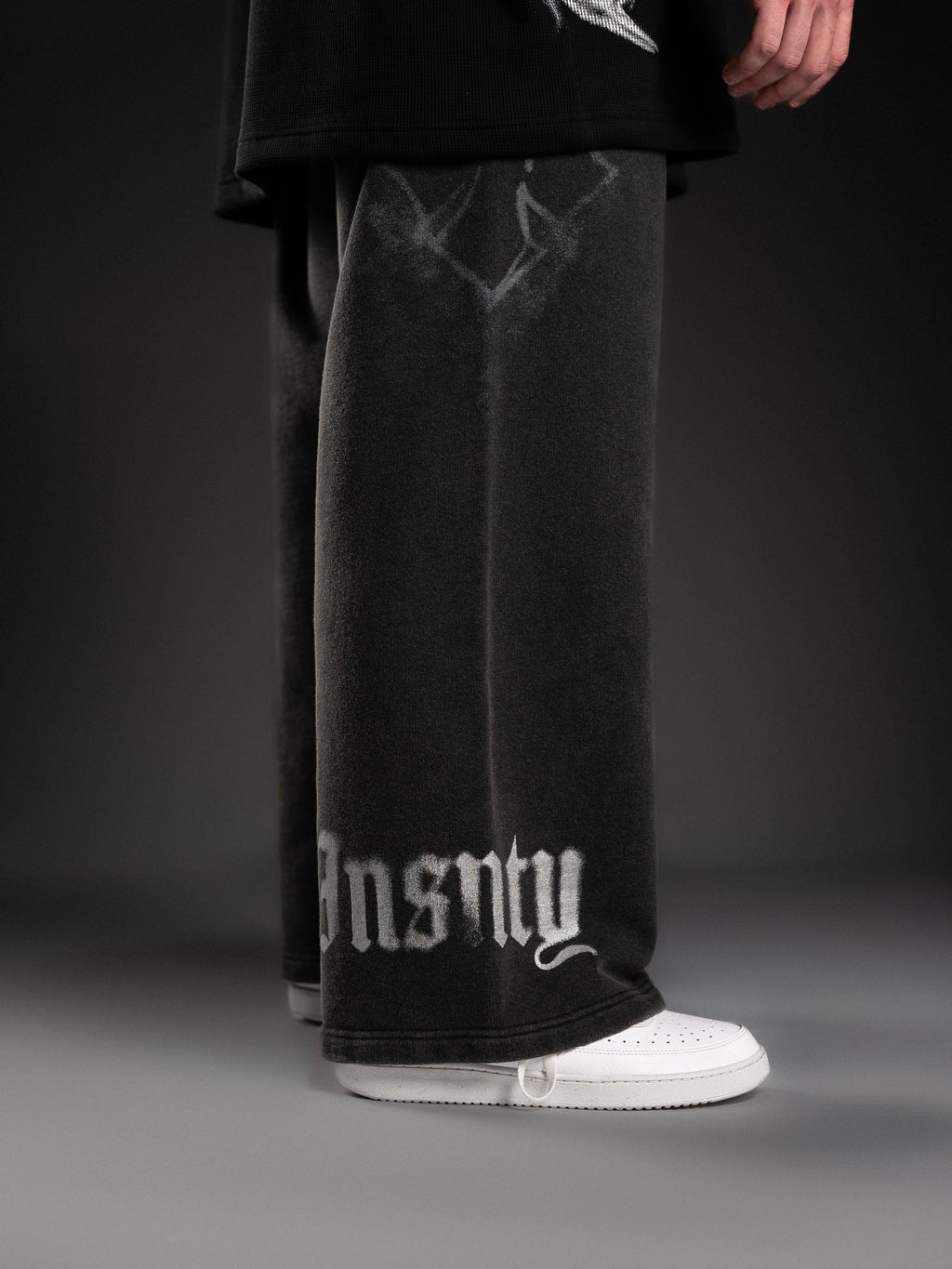 Wide Leg Sweats - Glossy Gray