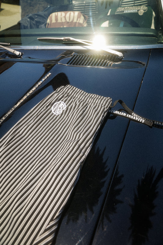 Onyx Black Pinstripe Sweatpants
