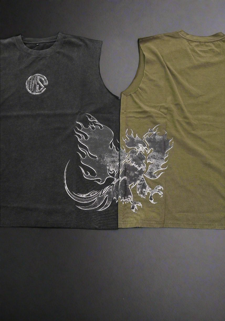 Midnight Black Rising Phoenix Cutoff