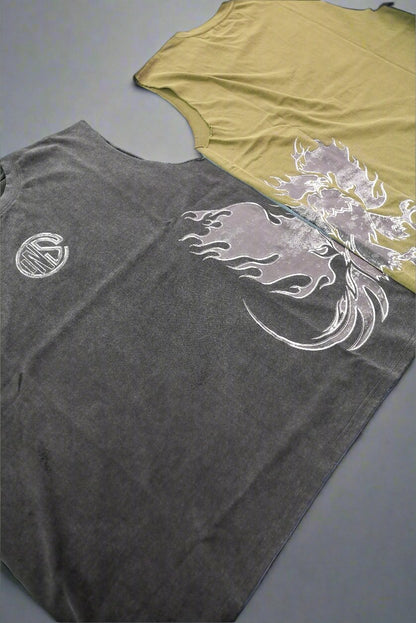 Midnight Black Rising Phoenix Cutoff