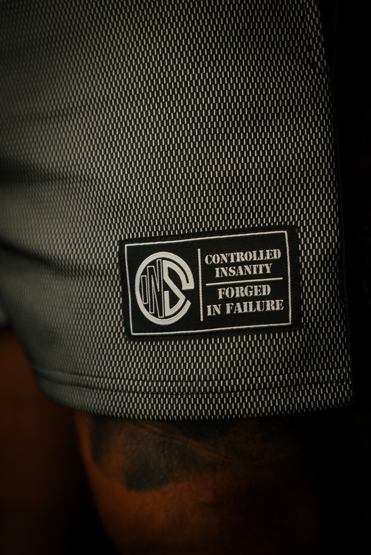 White Striped Mesh Shorts