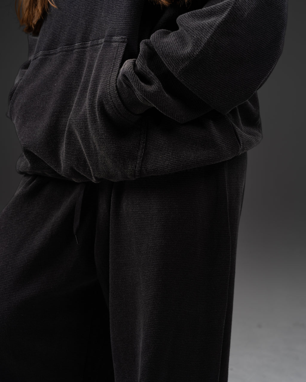 Signature Waffleknit Pullover - Black