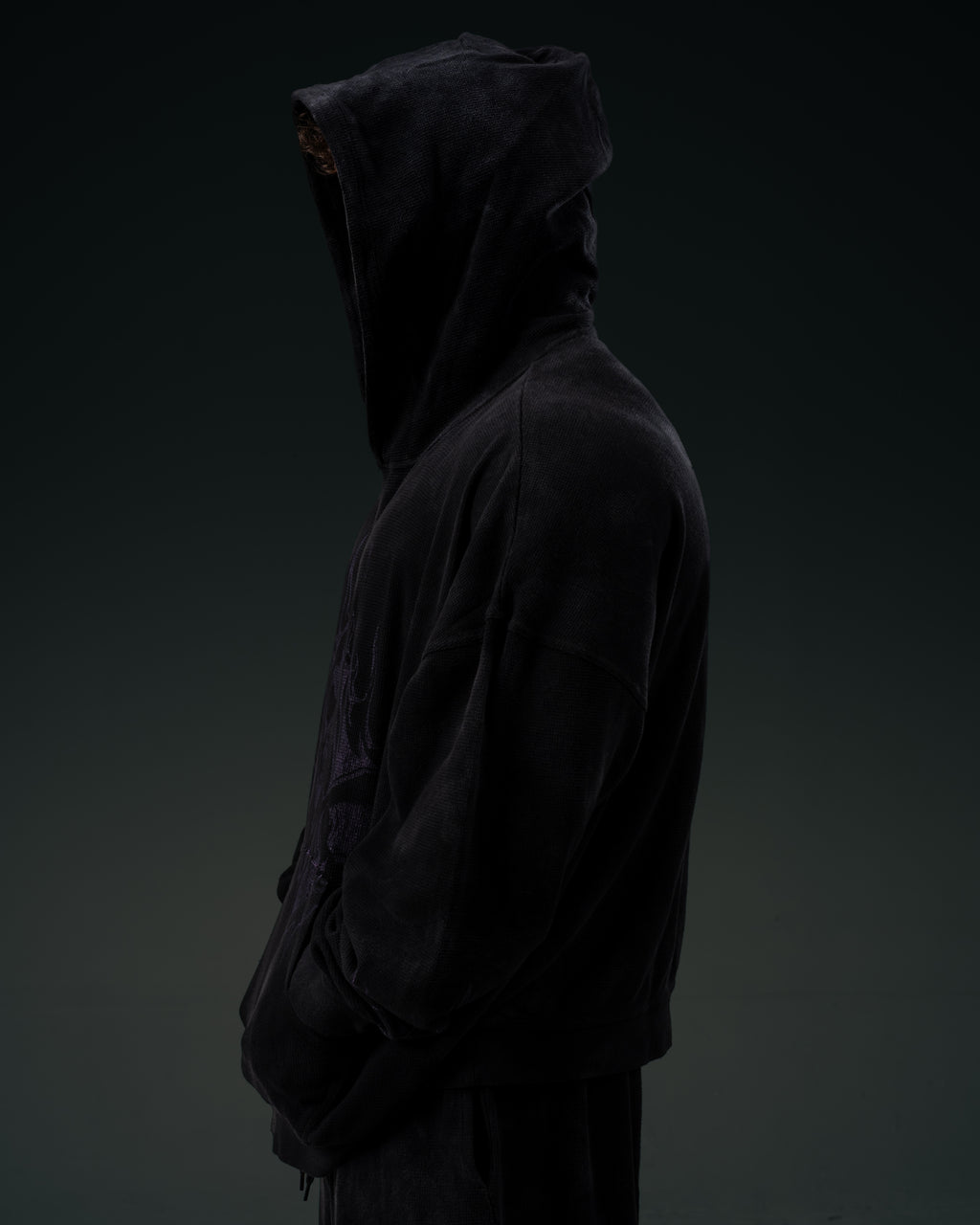 Reaper Waffleknit Pullover - Black W/ Purple