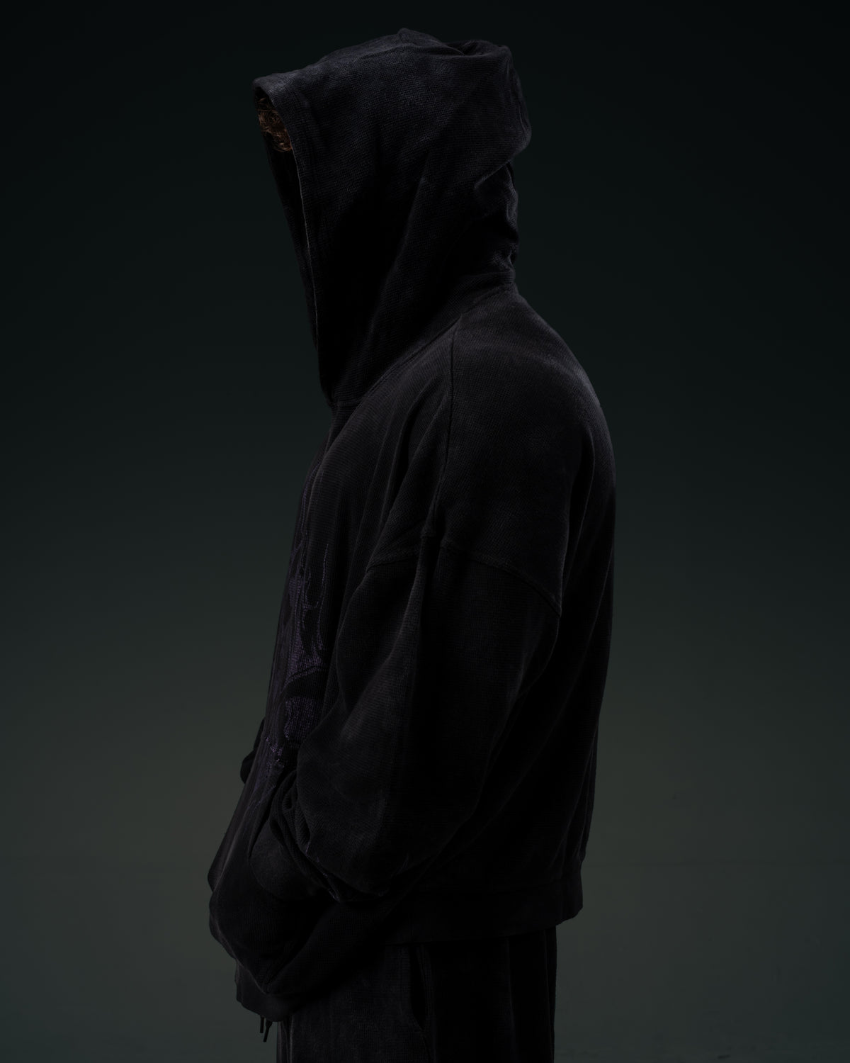 Reaper Waffleknit Pullover - Black W/ Purple