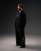 Reaper Waffleknit Sweatpants - Black W/ Beige