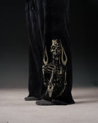 Reaper Waffleknit Sweatpants - Black W/ Beige