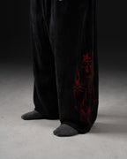Reaper Waffleknit Sweatpants - Black W/ Red