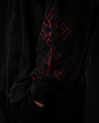 Outlaw Waffleknit Zip Up - Black W/ Red