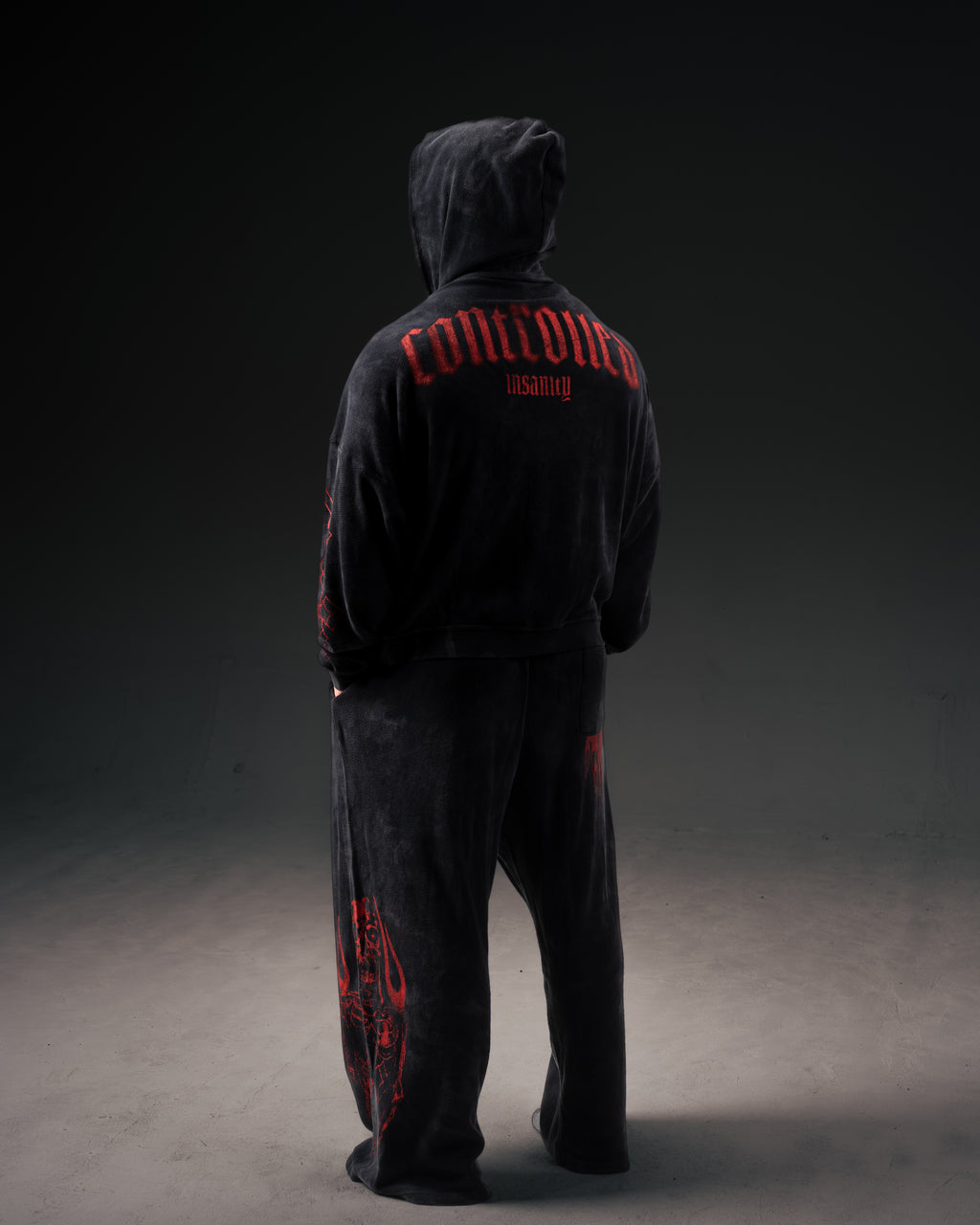 Outlaw Waffleknit Zip Up - Black W/ Red