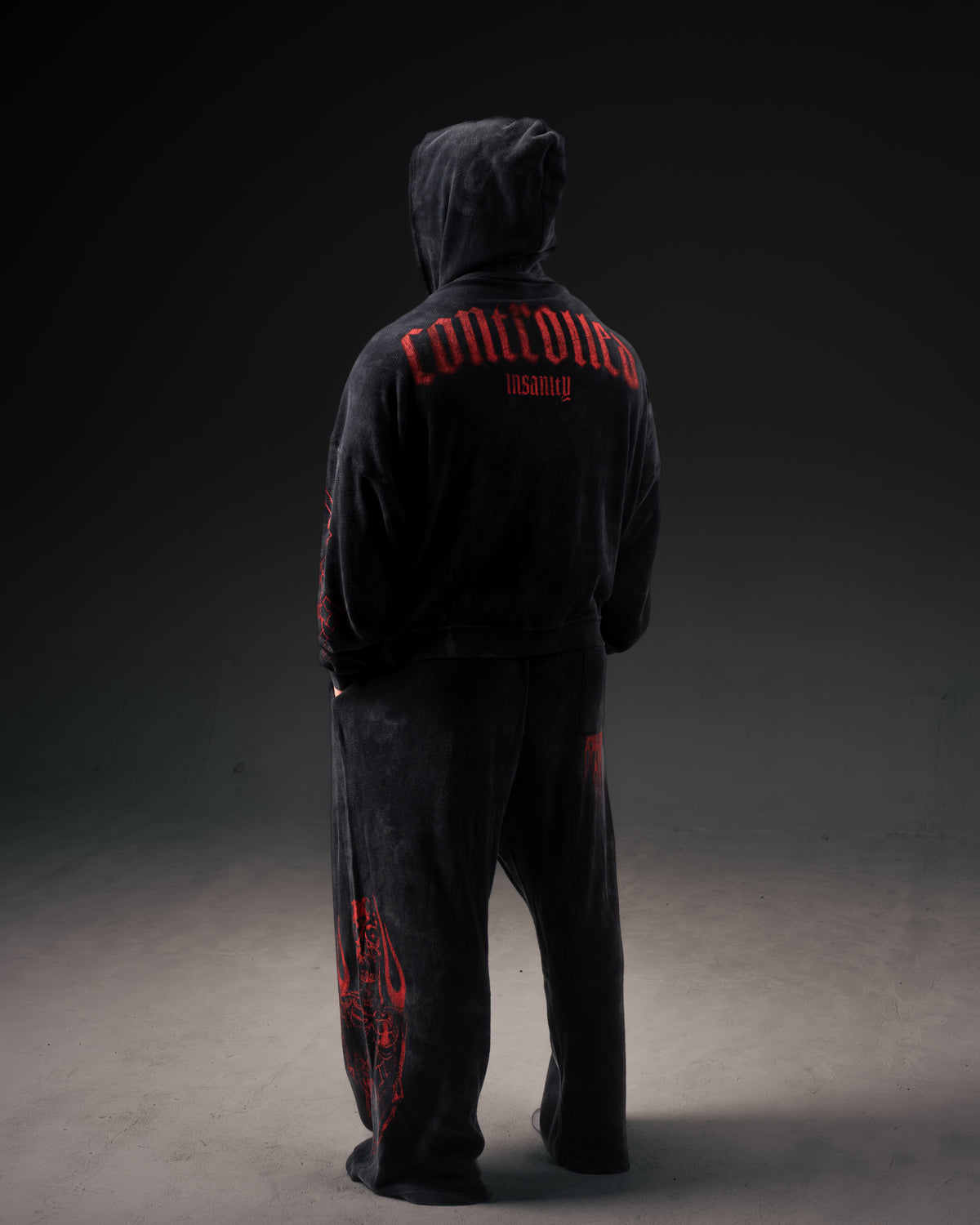 Reaper Waffleknit Sweatpants - Black W/ Red