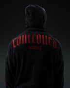 Outlaw Waffleknit Zip Up - Black W/ Red