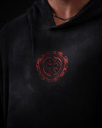 Tombstone Waffleknit Pullover - Black W/ Red