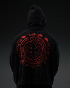 Tombstone Waffleknit Pullover - Black W/ Red