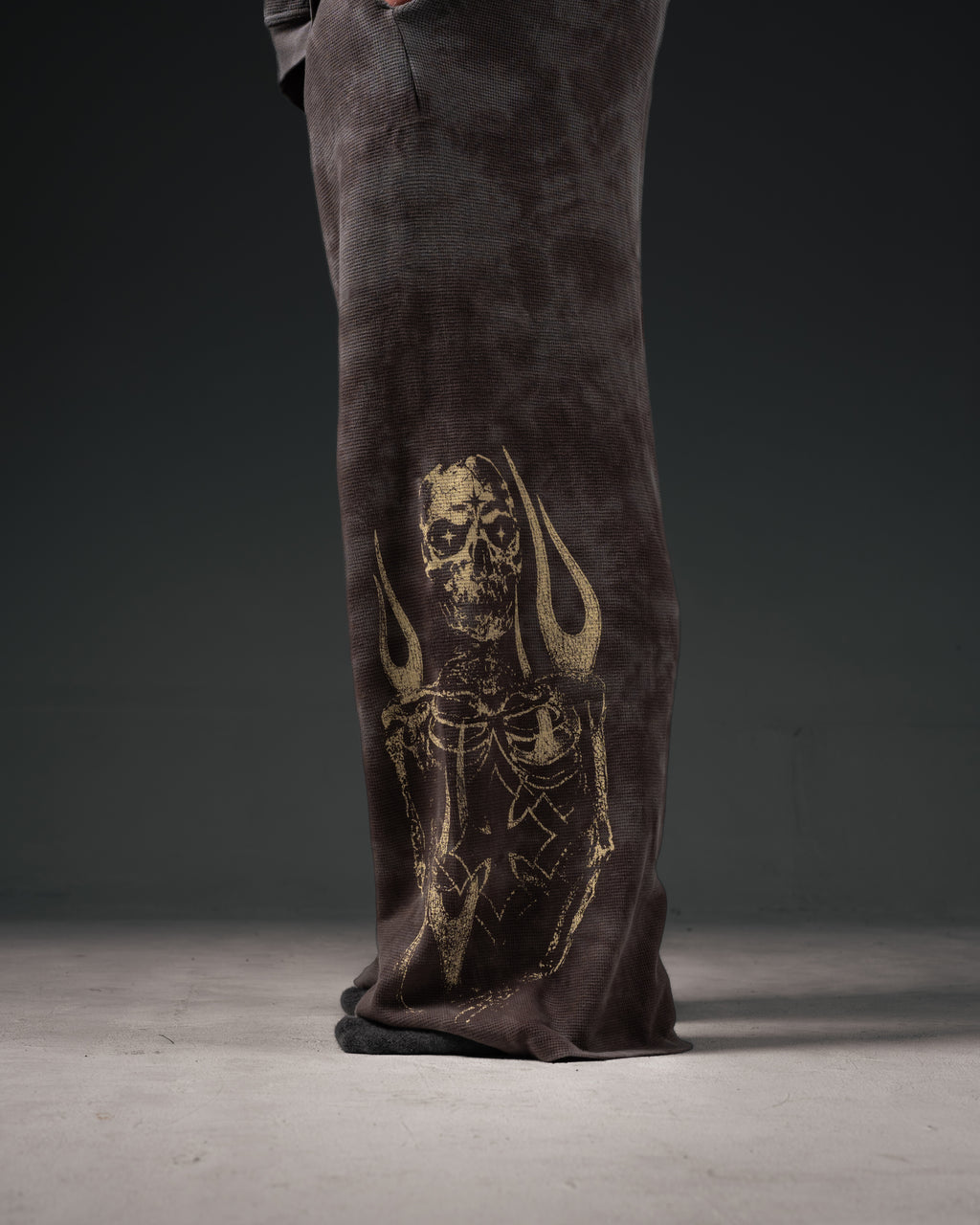 Reaper Waffleknit Sweatpants - Grey W/ Beige