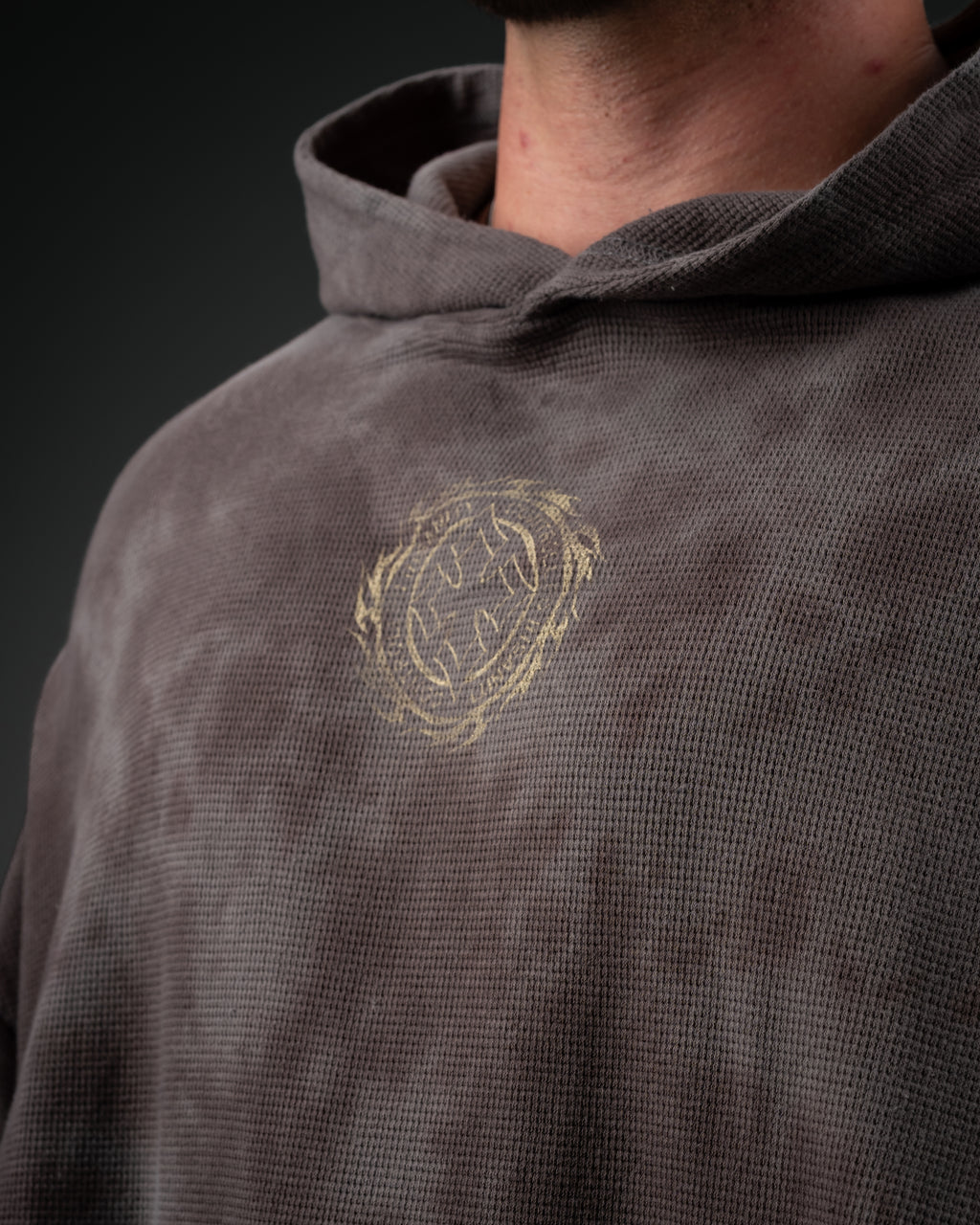 Tombstone Waffleknit Pullover - Grey W/ Beige