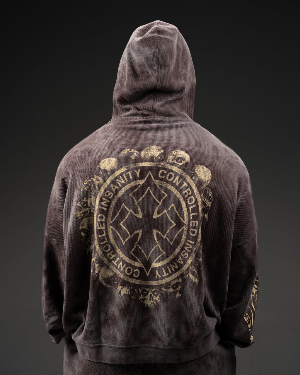 Tombstone Waffleknit Pullover - Grey W/ Beige