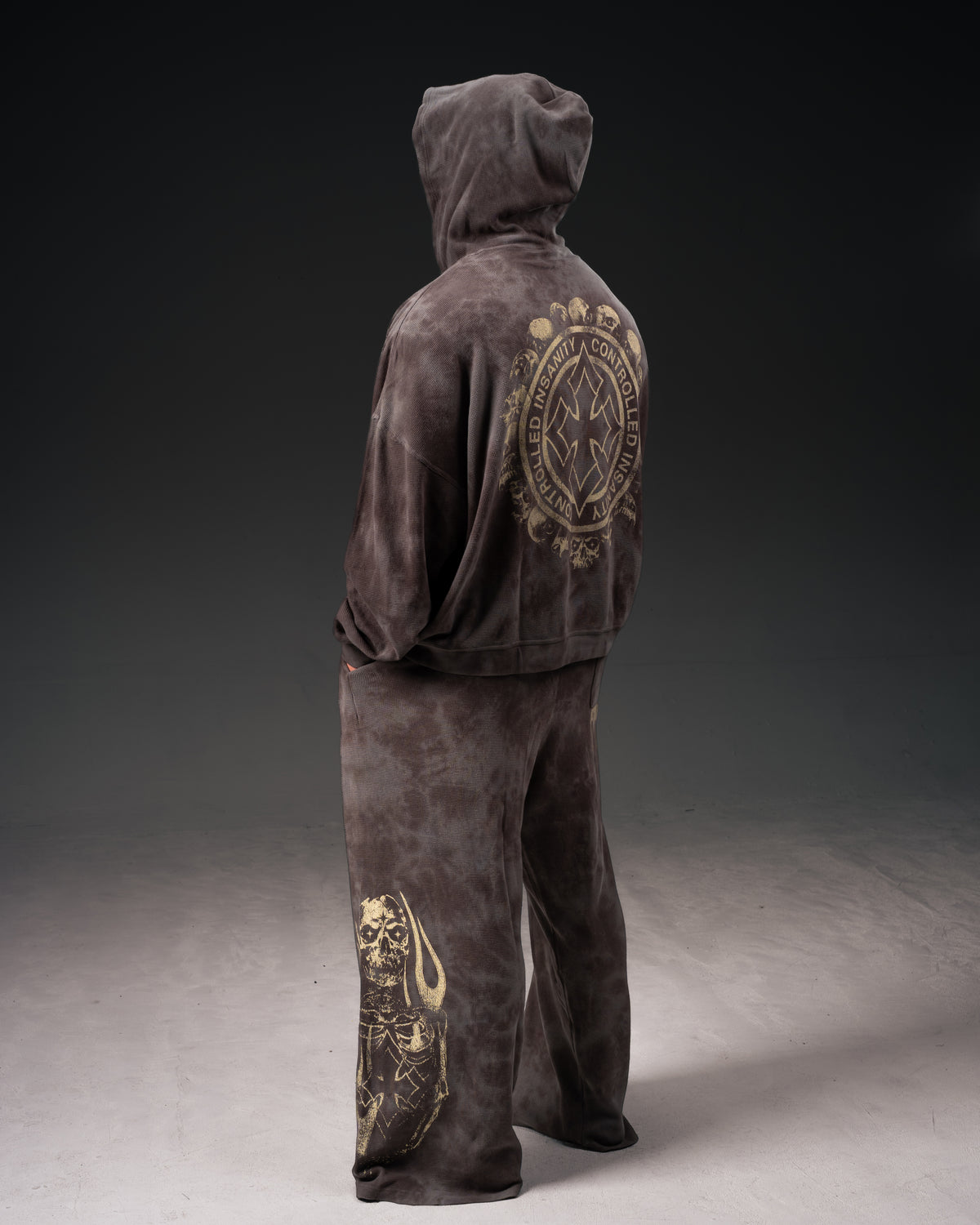 Tombstone Waffleknit Pullover - Grey W/ Beige