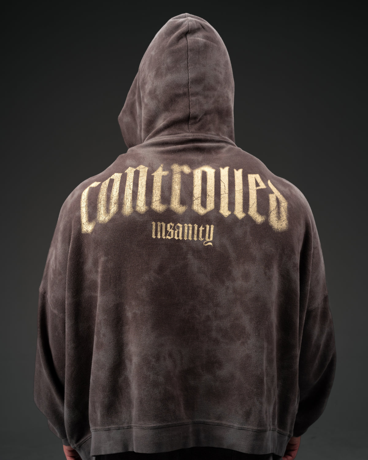 Outlaw Waffleknit Zip Up - Grey W/ Beige