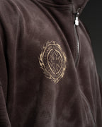 Outlaw Waffleknit Zip Up - Grey W/ Beige