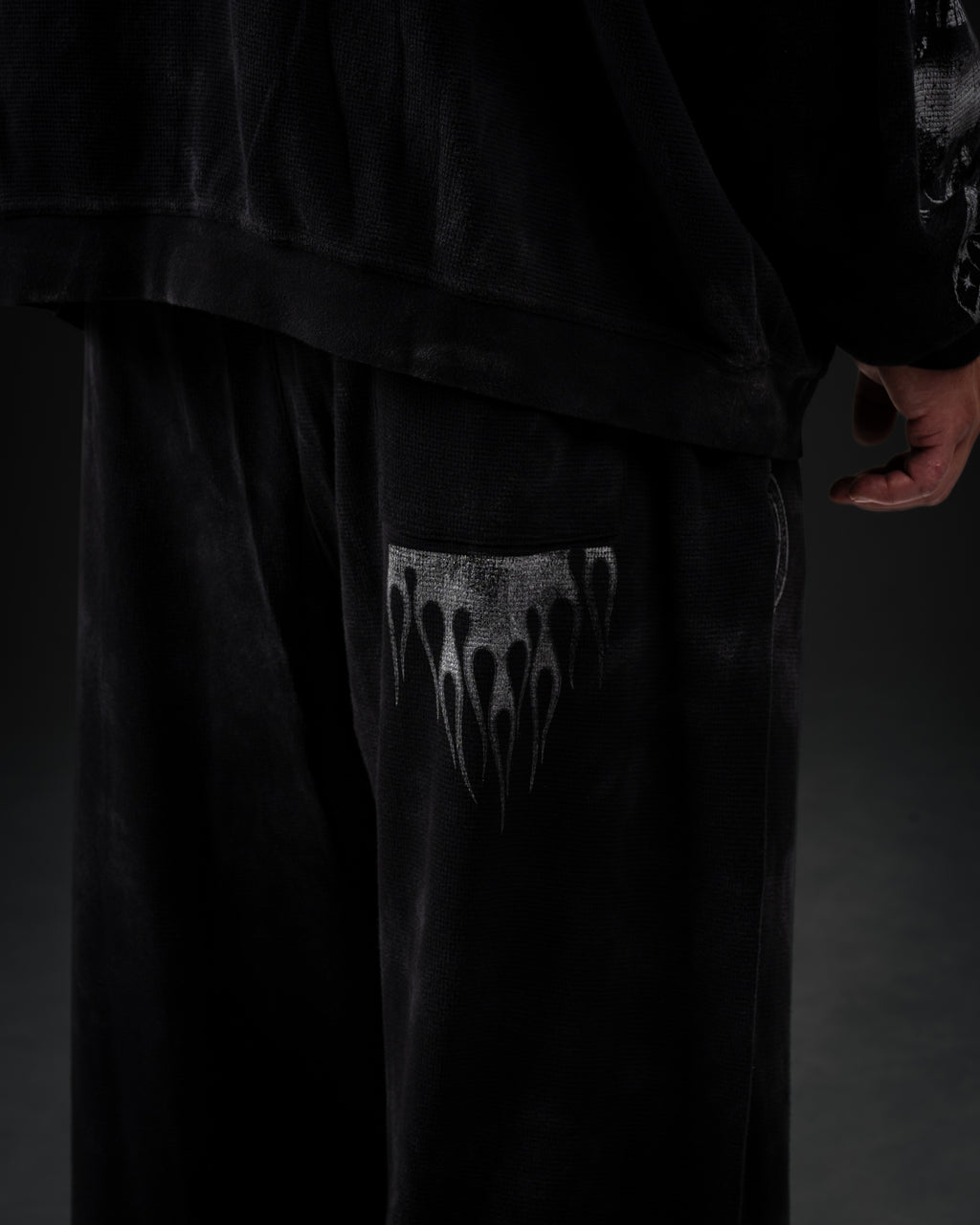 Reaper Waffleknit Sweatpants - Black W/ Grey