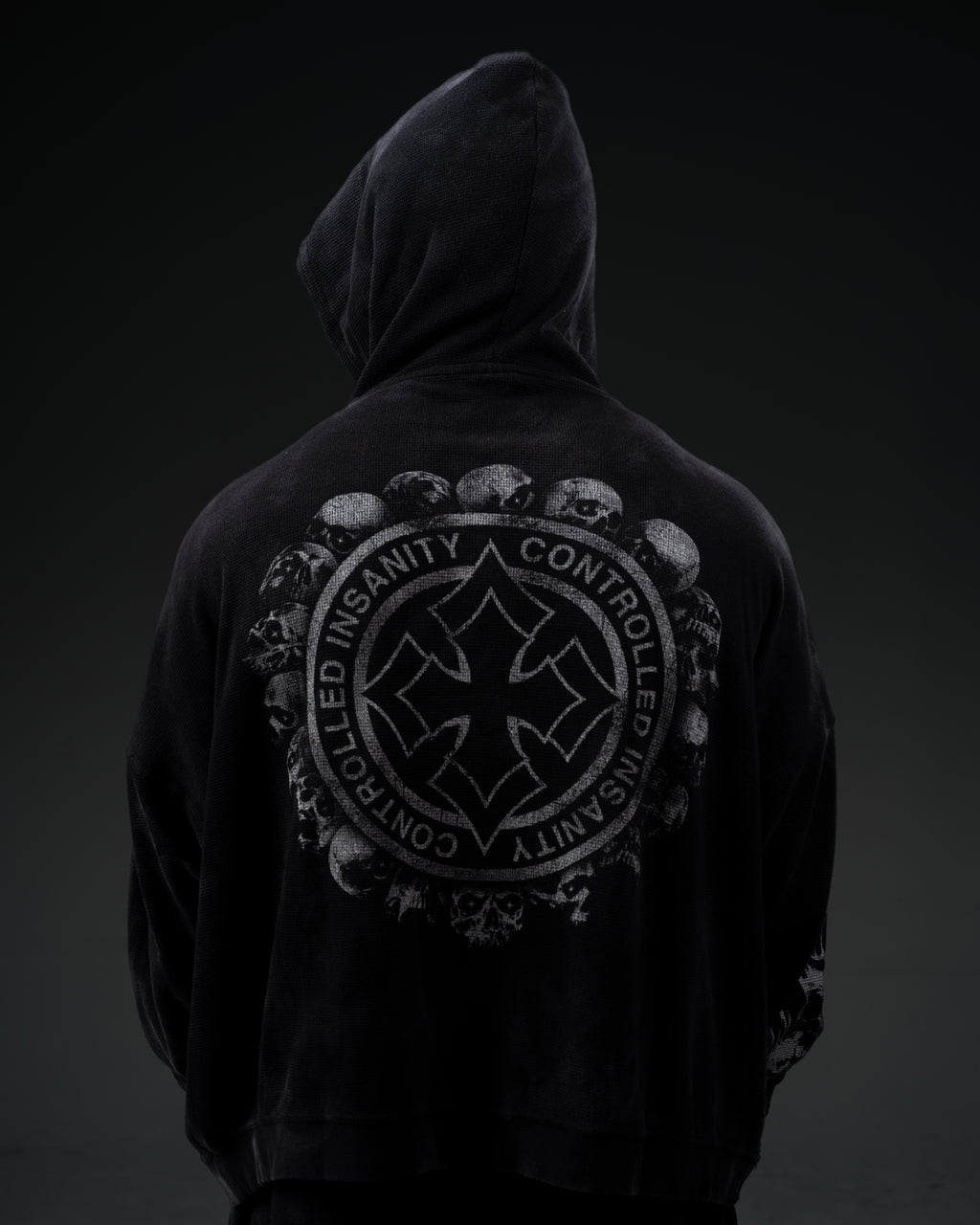 Tombstone Waffleknit Pullover - Black W/ Grey