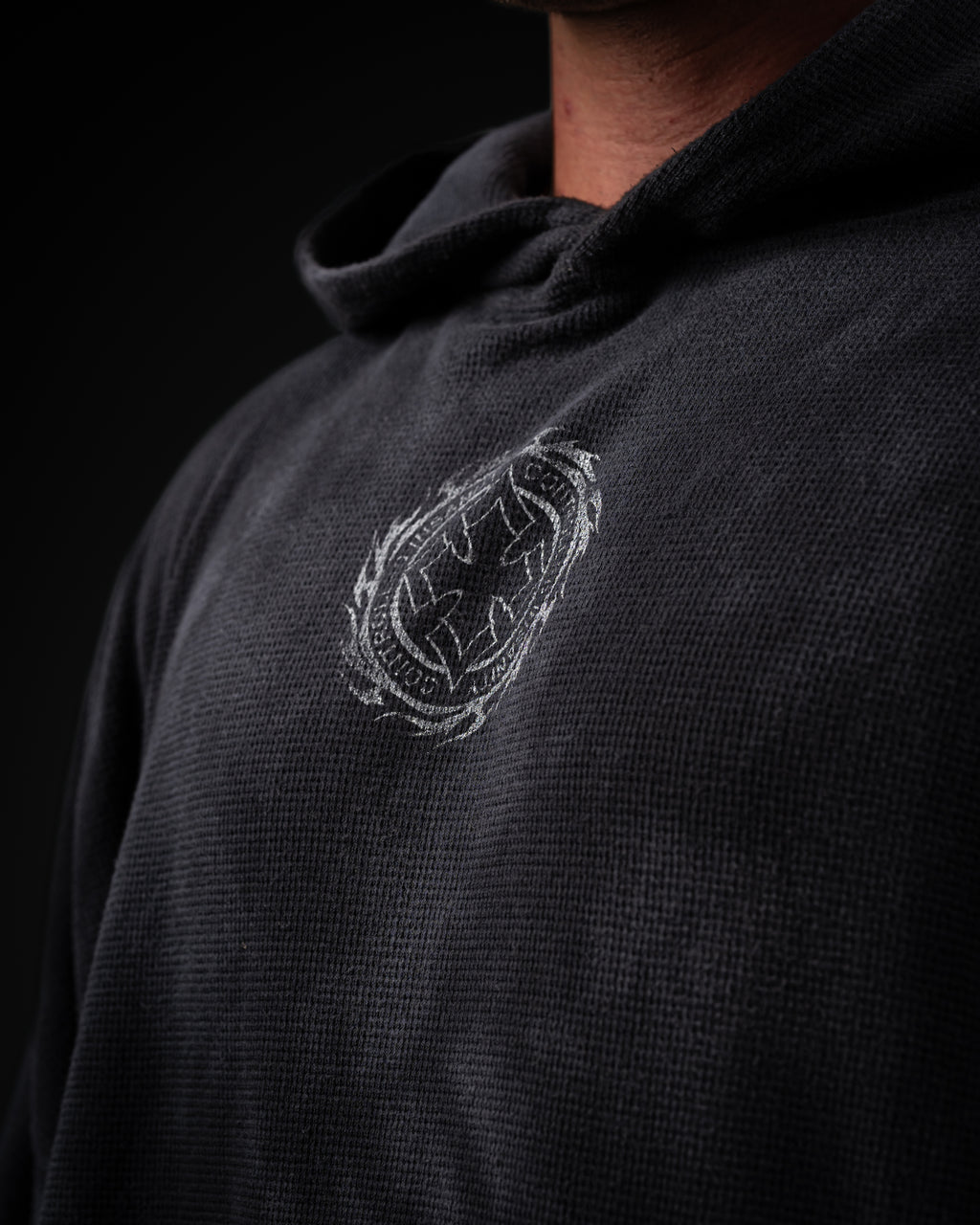 Tombstone Waffleknit Pullover - Black W/ Grey