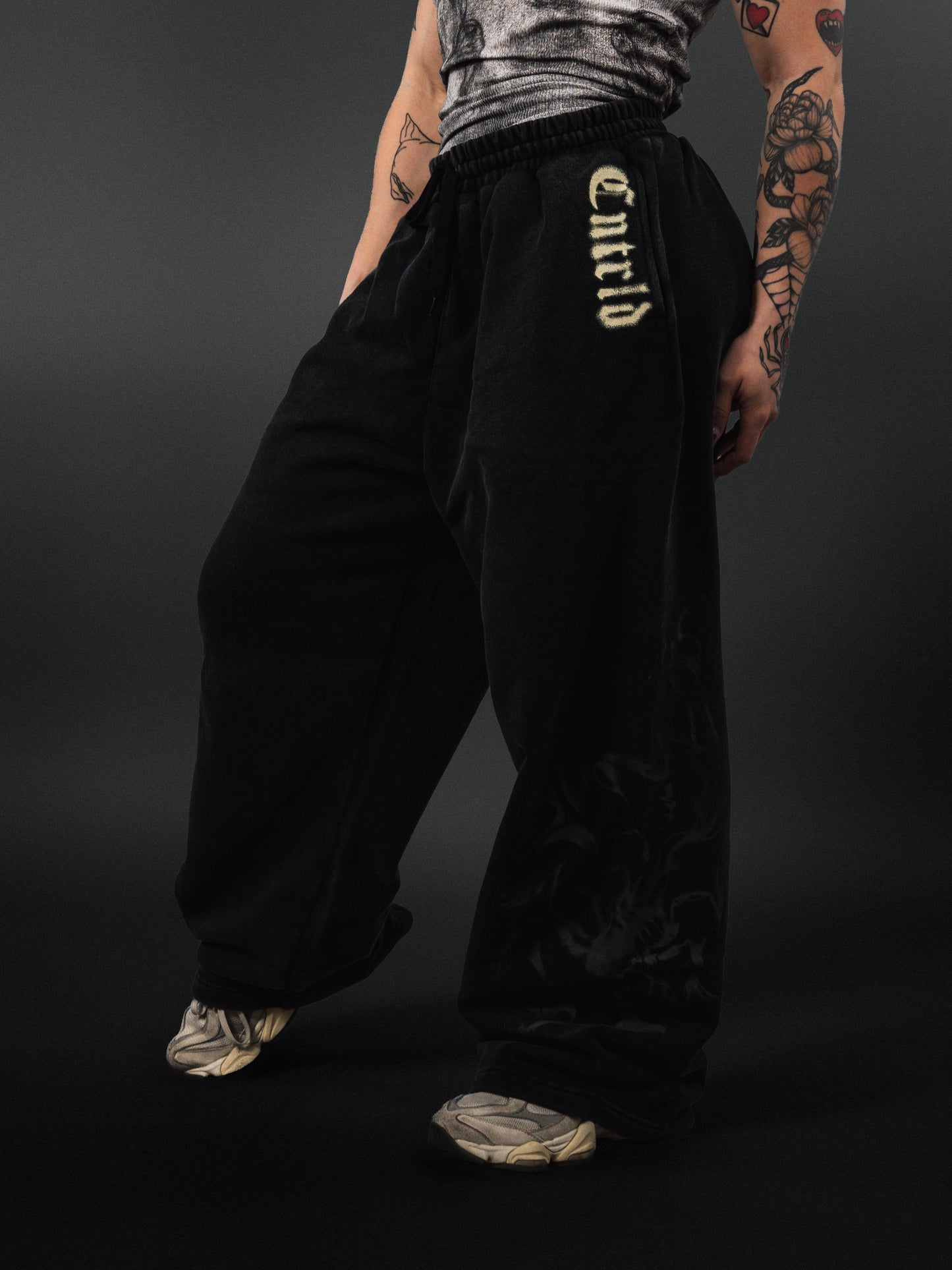 Wide Leg Sweats Black