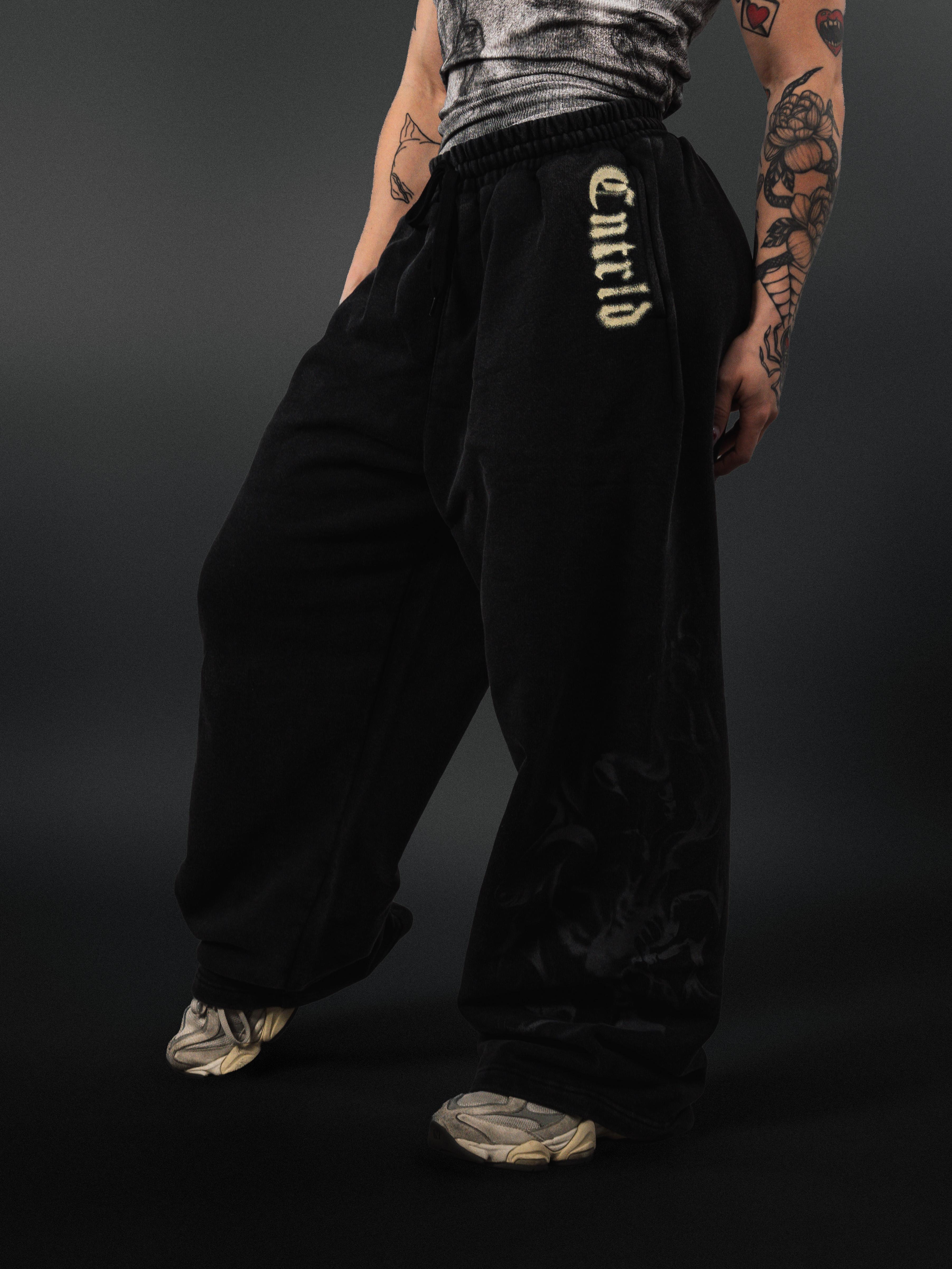 Wide Leg Sweats Black