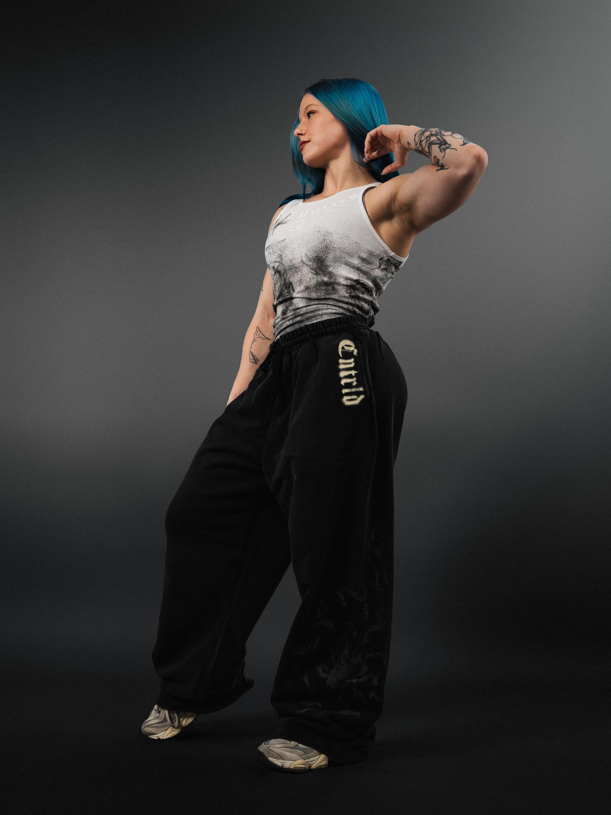 Wide Leg Sweats - Black