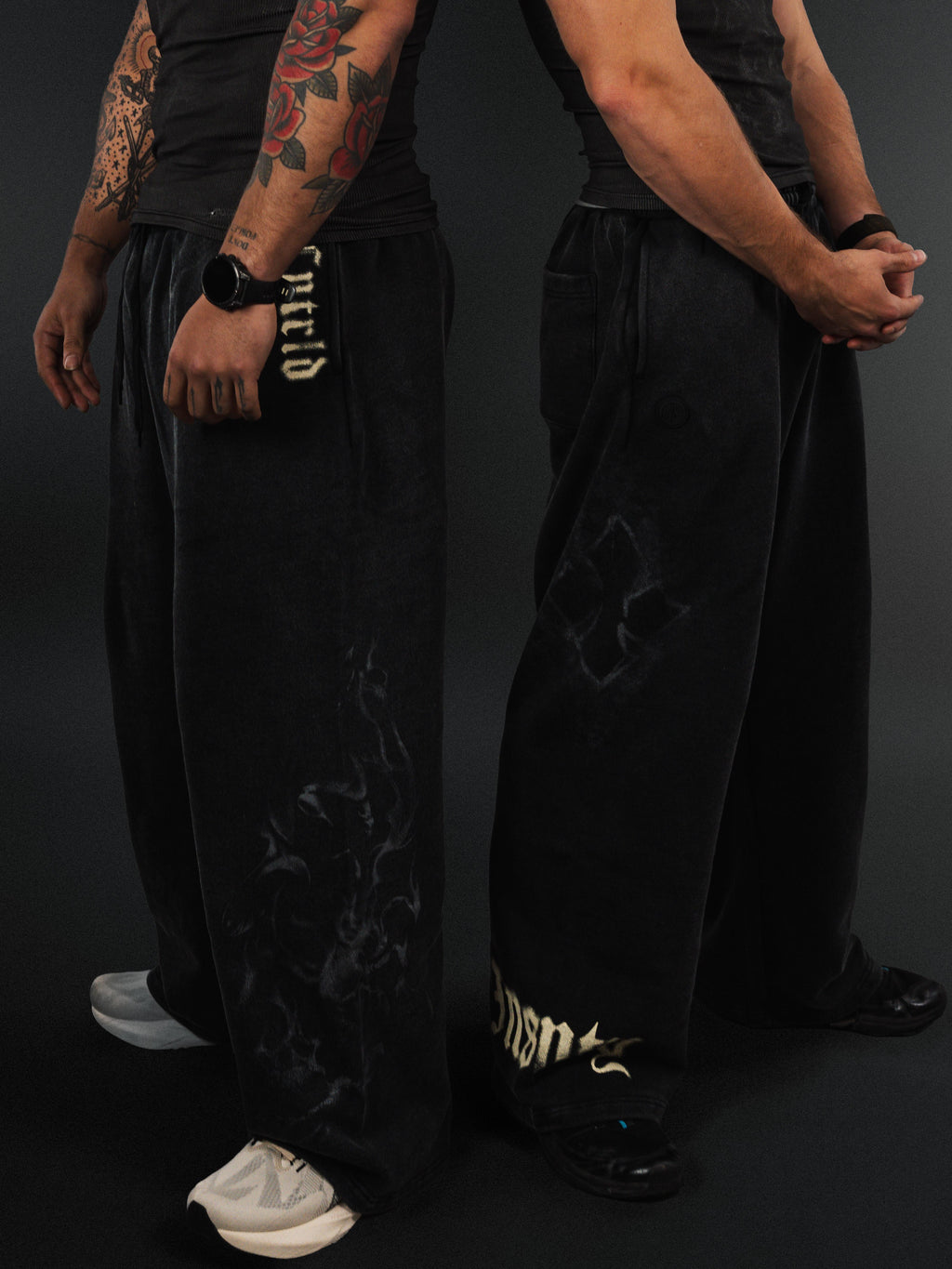 Wide Leg Sweats - Black