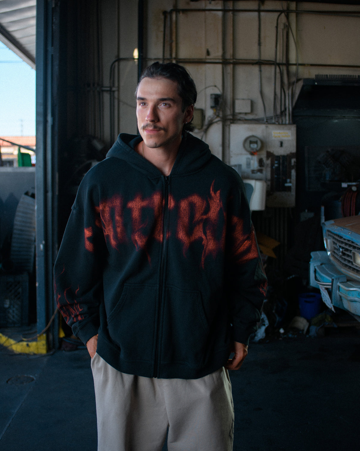 Ghost Zip Up - Blood Red