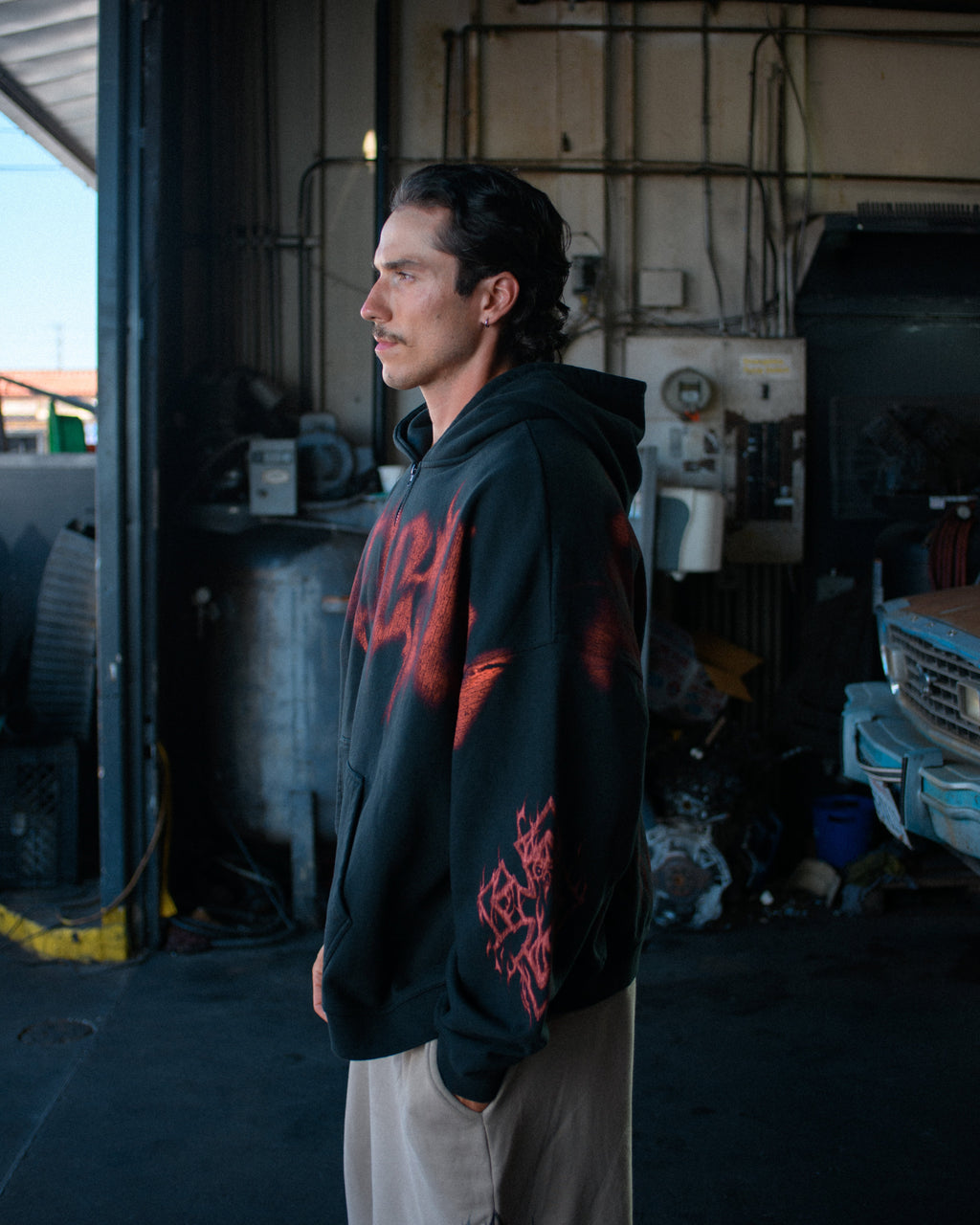 Ghost Zip Up - Blood Red
