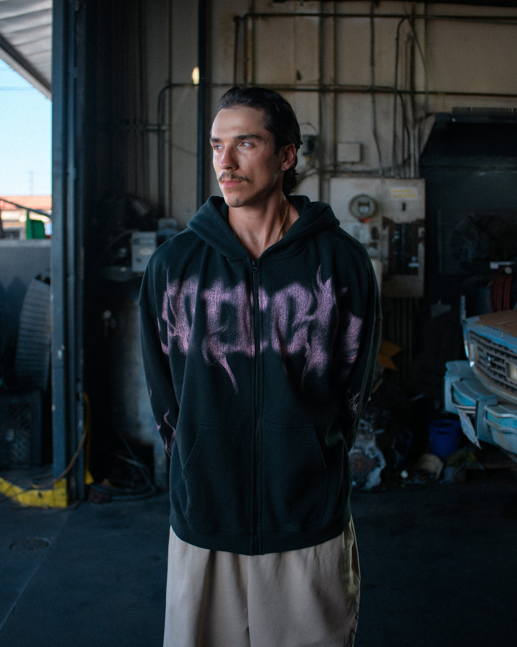 Ghost Zip Up - Glossy Pink