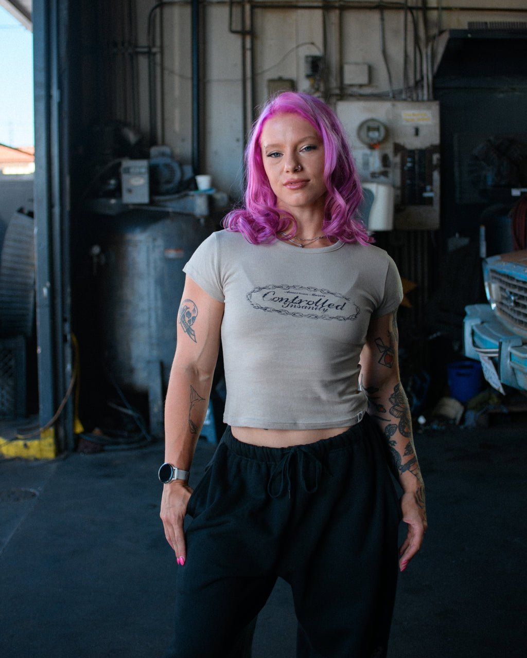 Chained Baby Tee - Creme