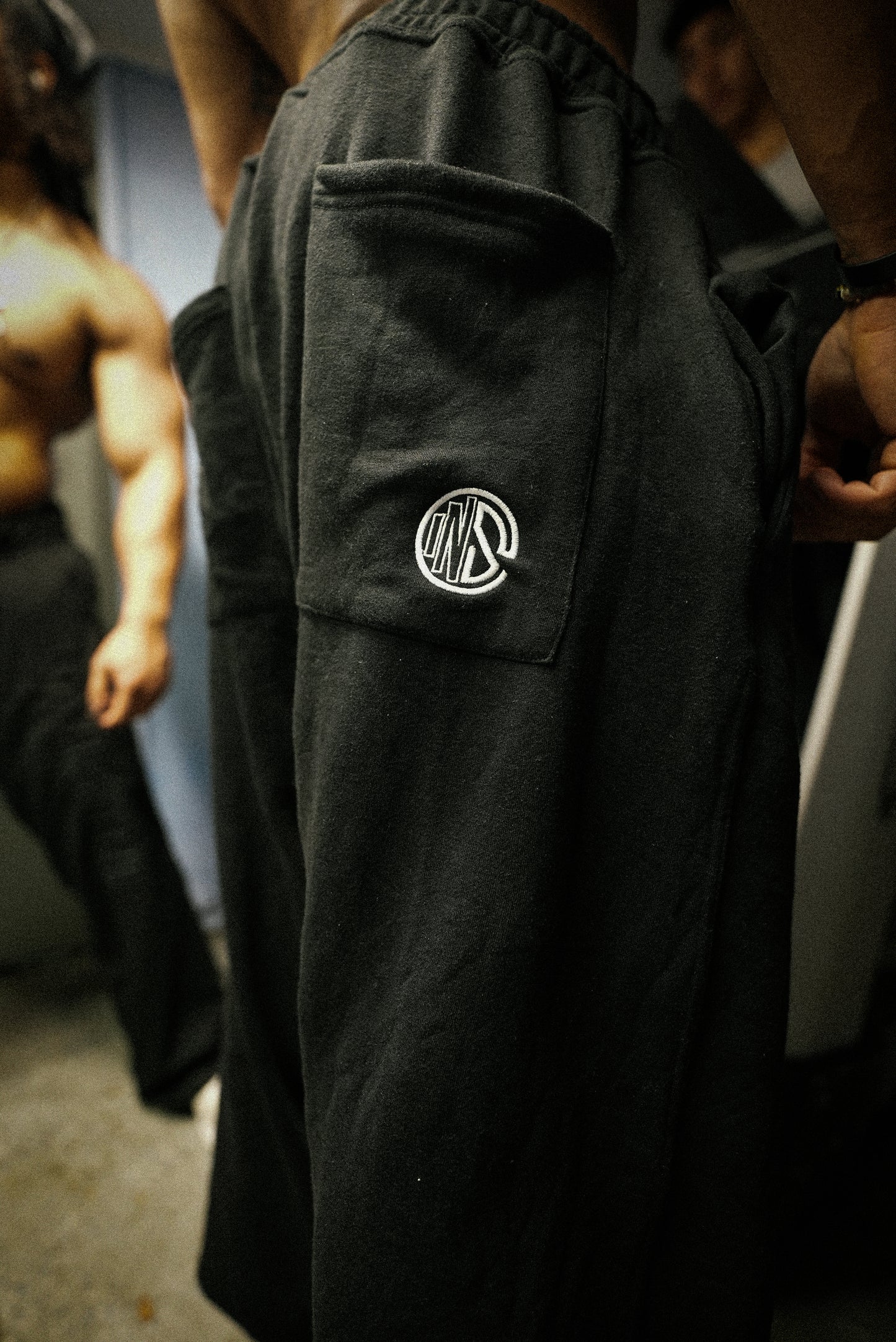White on Black Heavyweight Distressed Sweatpants