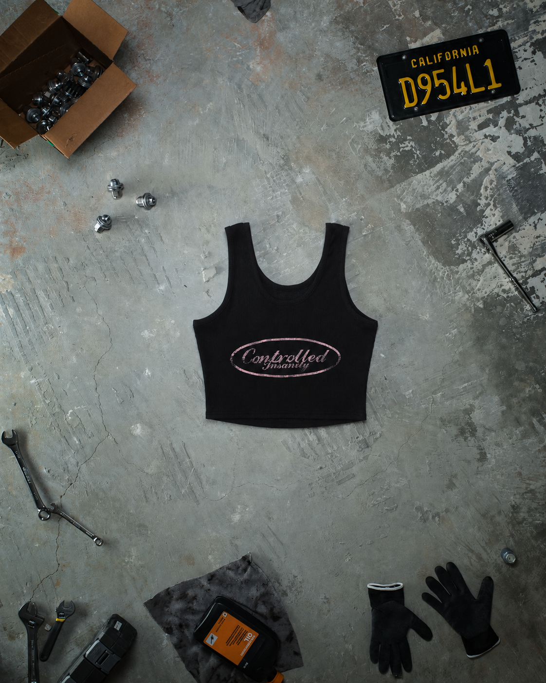 Cropped Chain Tank - Glossy Pink