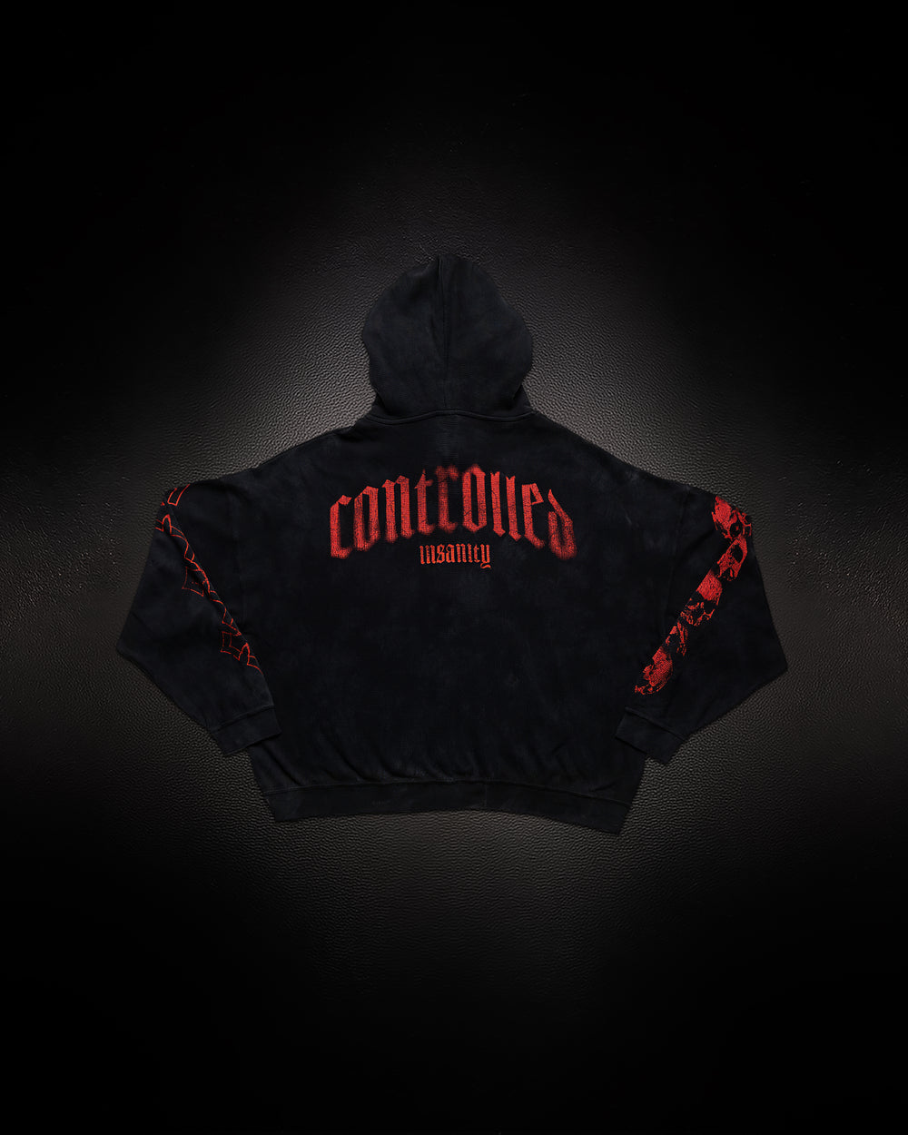 Outlaw Waffleknit Zip Up - Black W/ Red