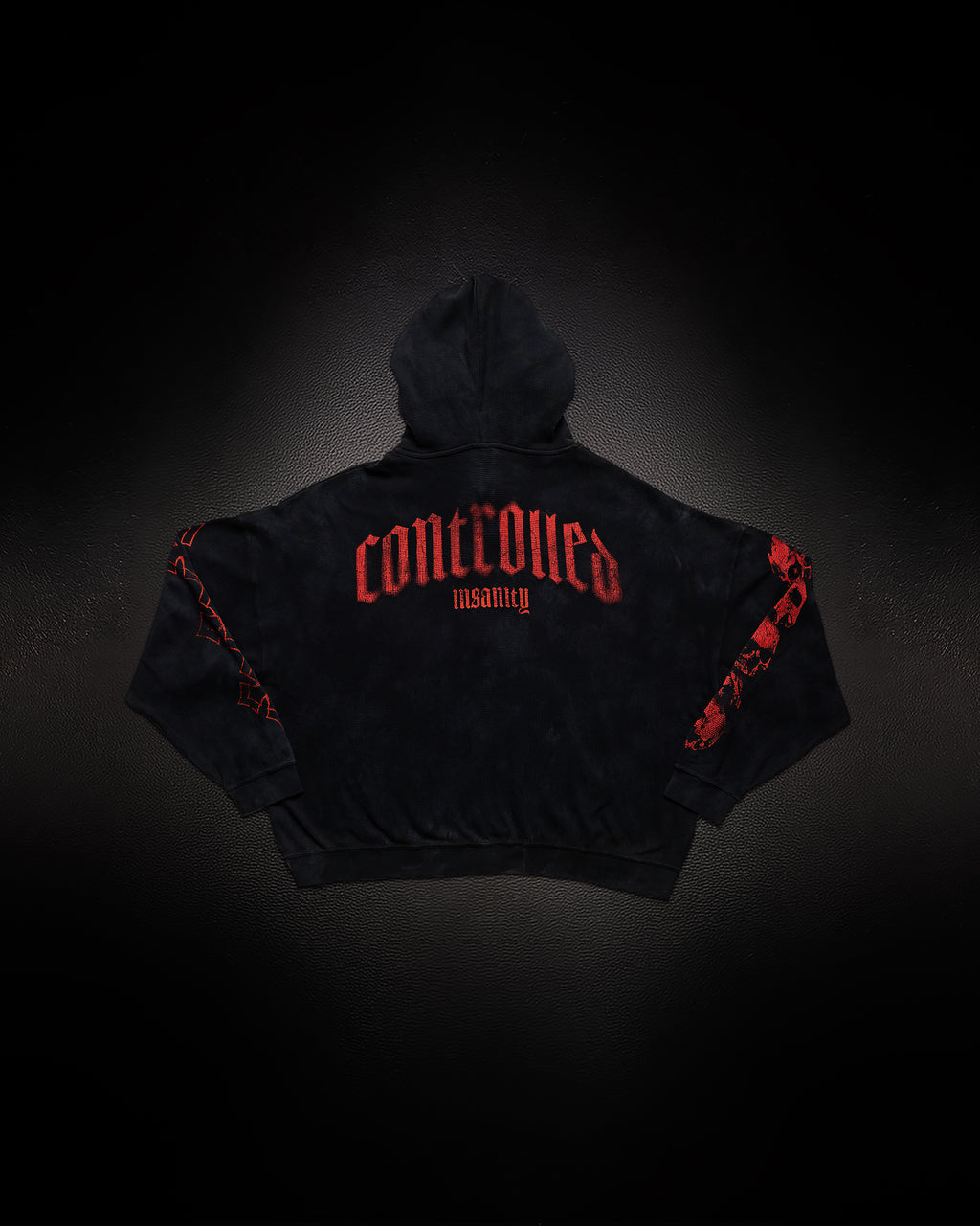 Outlaw Waffleknit Zip Up - Black W/ Red