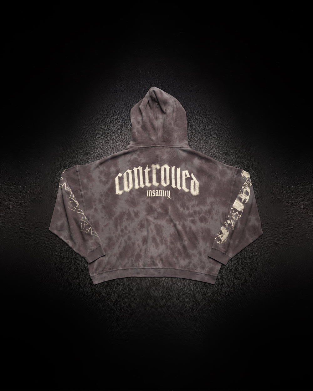 Outlaw Waffleknit Zip Up - Grey W/ Beige