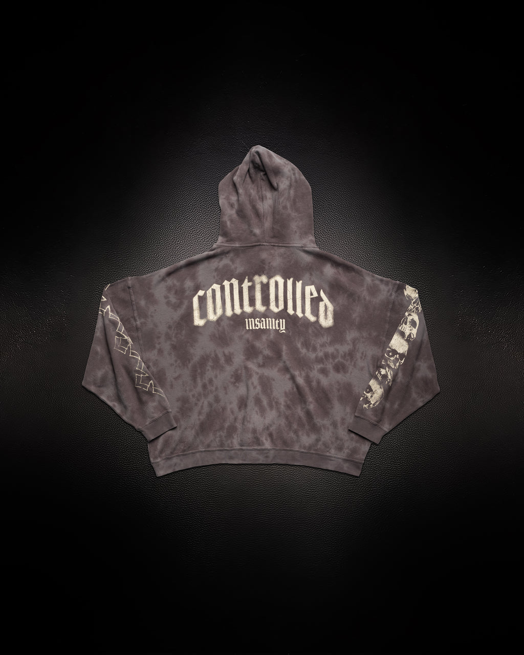 Outlaw Waffleknit Zip Up - Grey W/ Beige