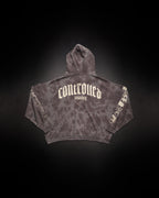 Outlaw Waffleknit Zip Up - Grey W/ Beige