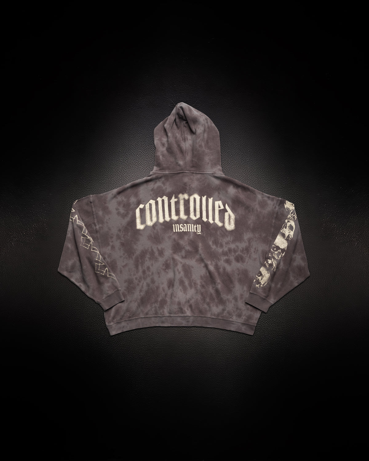 Outlaw Waffleknit Zip Up - Grey W/ Beige