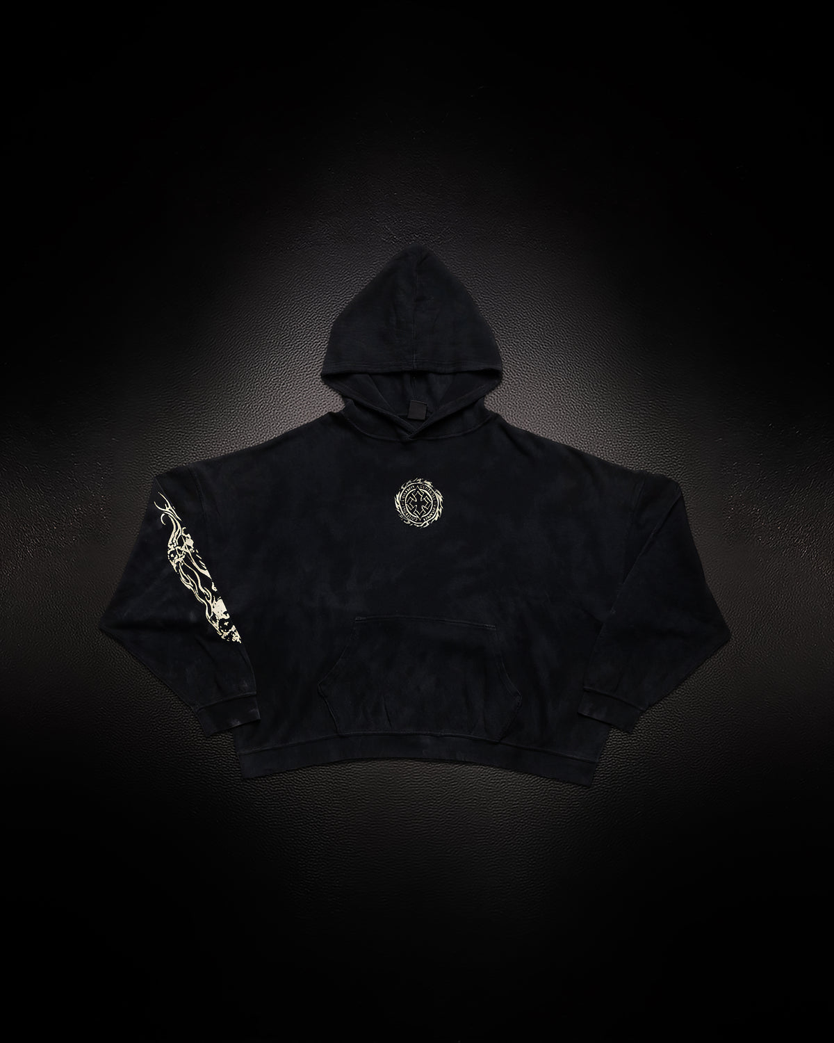 Tombstone Waffleknit Pullover - Black W/ Beige