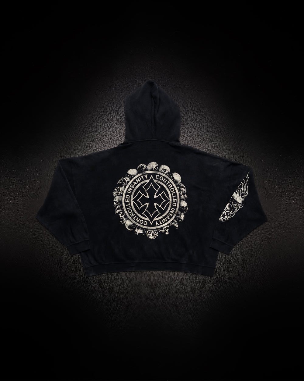 Tombstone Waffleknit Pullover - Black W/ Beige